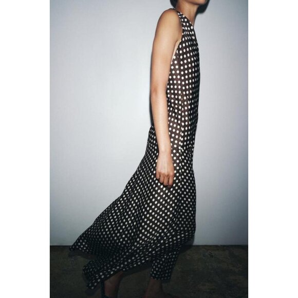 ZARA ZW COLLECTION HALTER POLKA DOT DRESS - Picture 6 of 10